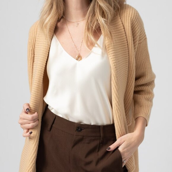FORTE FORTE Wool Cashmere Cardigan in Vanilla - Picture 2 of 4